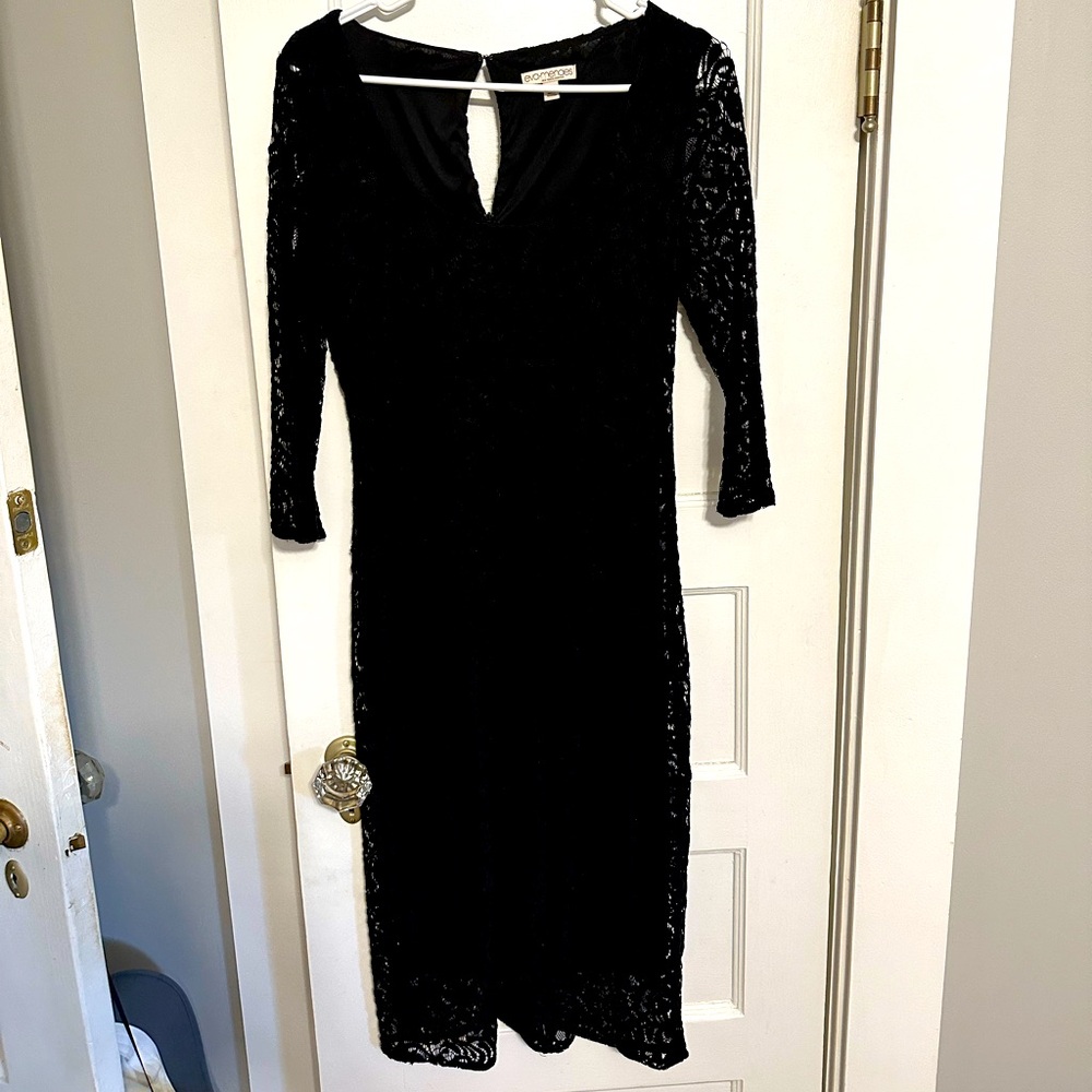 Black Lace Knee Length dress